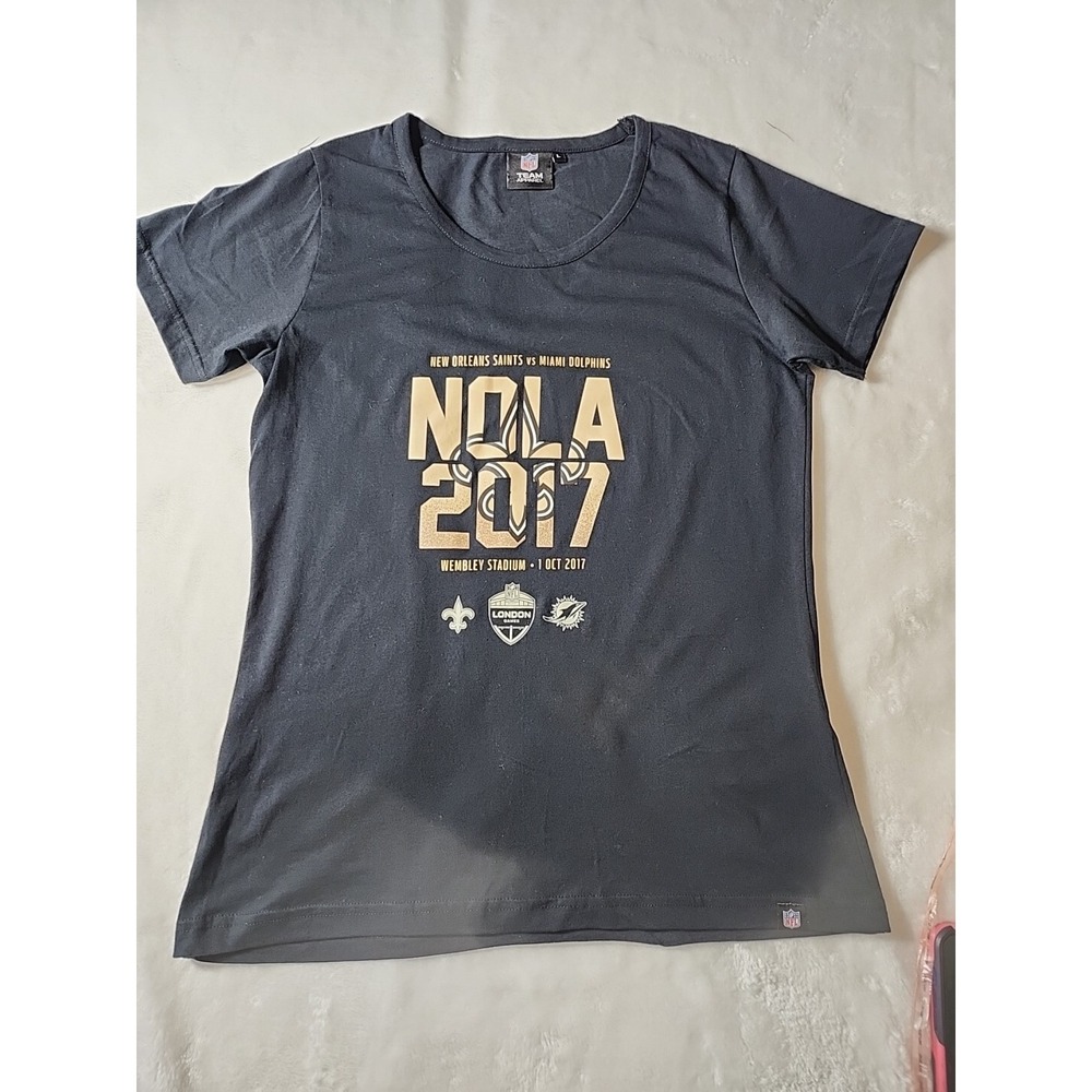 Team Apparel New Orleans Saints VS Miami dolphjust 2017 London Women size large - Picture 1 of 9